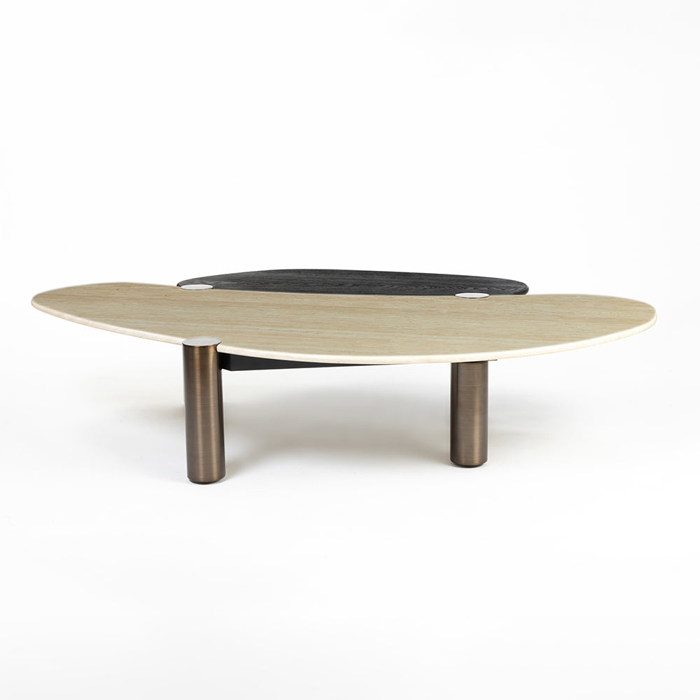 Marble Chap Coffee Table with Stainless Steel
