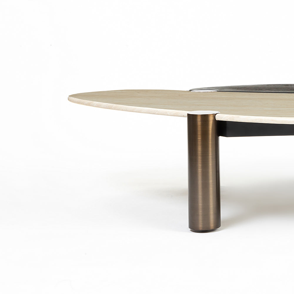 Marble Chap Coffee Table with Stainless Steel