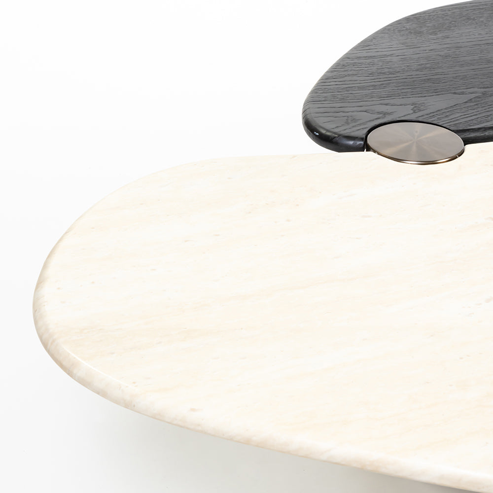 Marble Chap Coffee Table with Stainless Steel