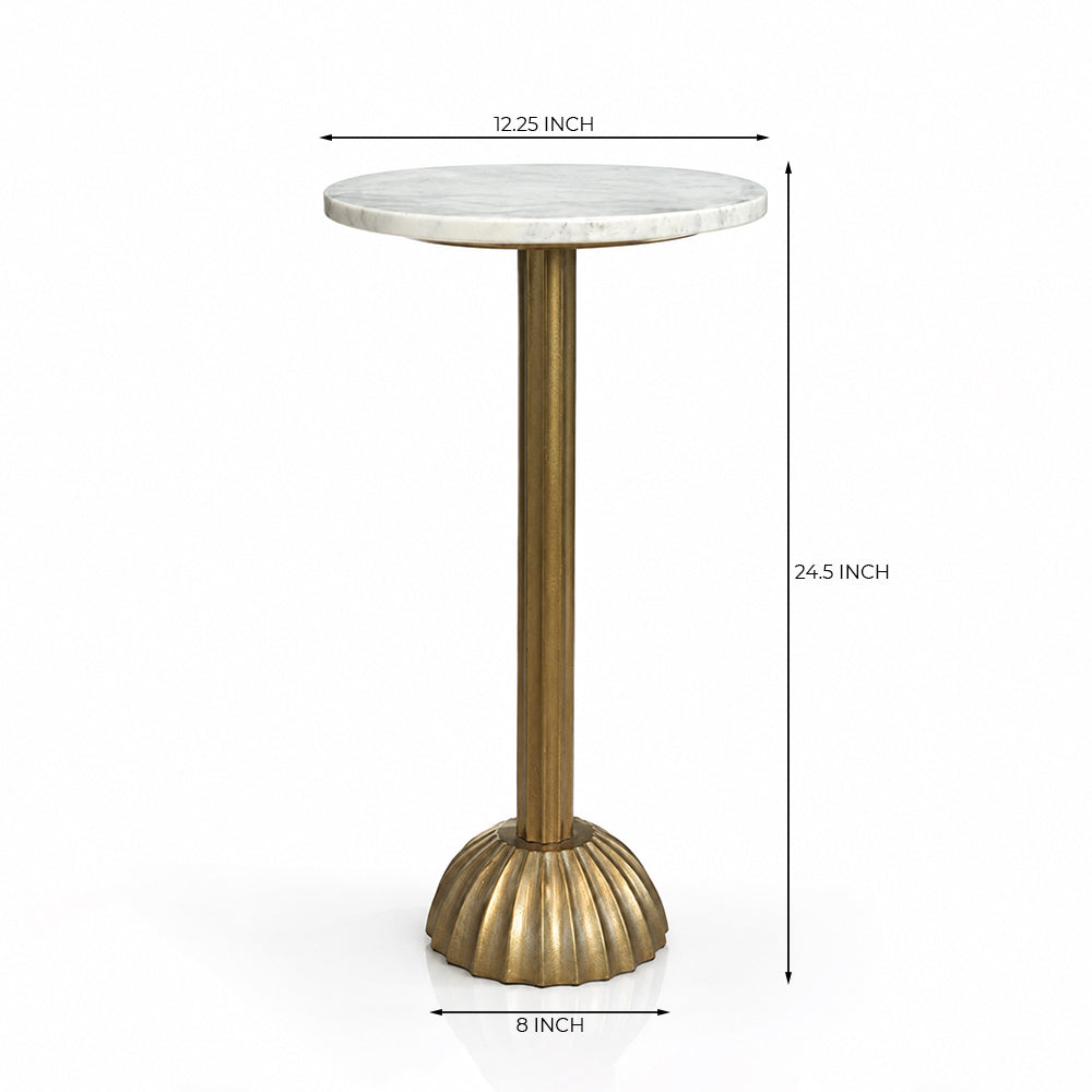 Marble Euro Side Table with Metal