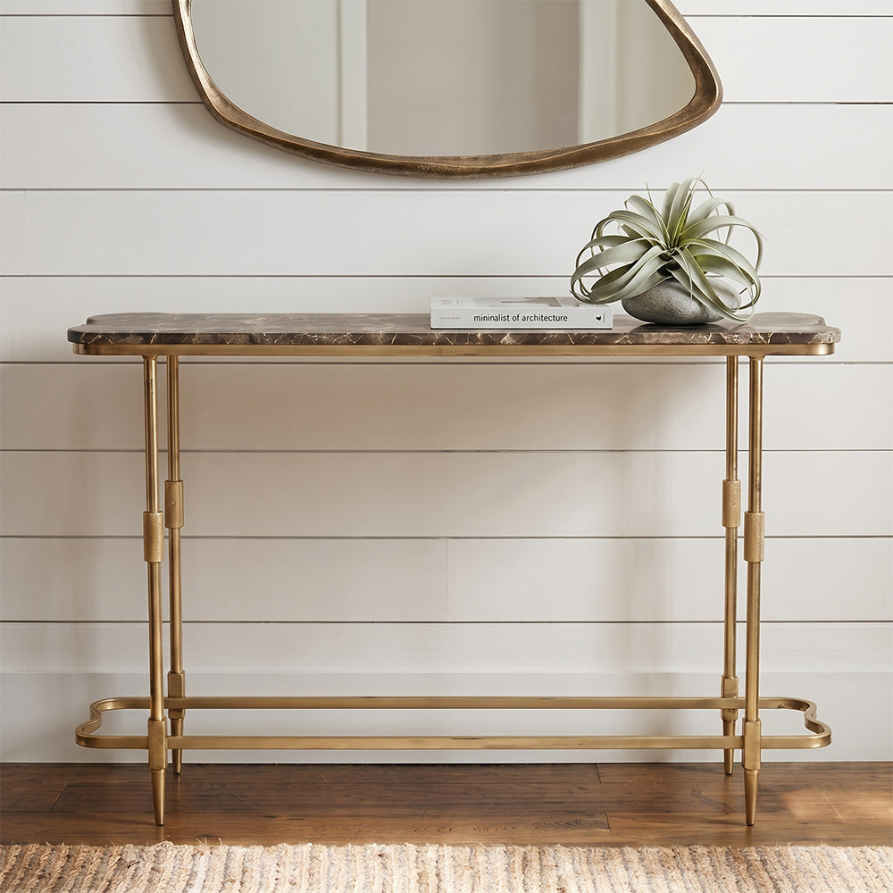 Marble Oggie Console Table with Metal