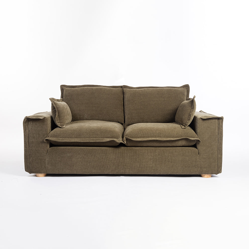 Chenille Fergie 2-Seater Sofa - Dark Moss