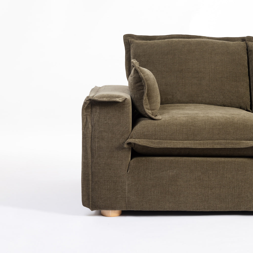 Chenille Fergie 2-Seater Sofa - Dark Moss