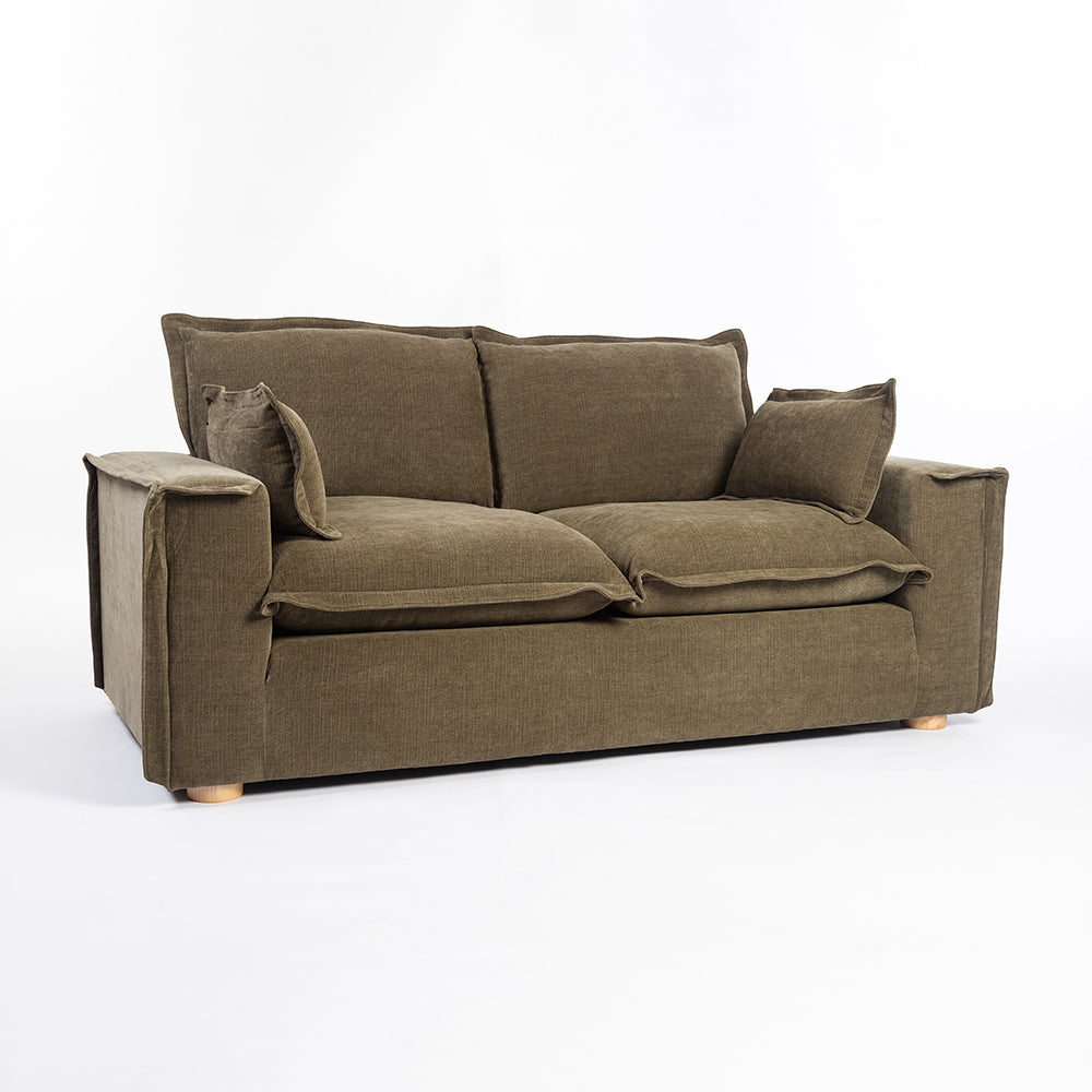 Chenille Fergie 2-Seater Sofa - Dark Moss