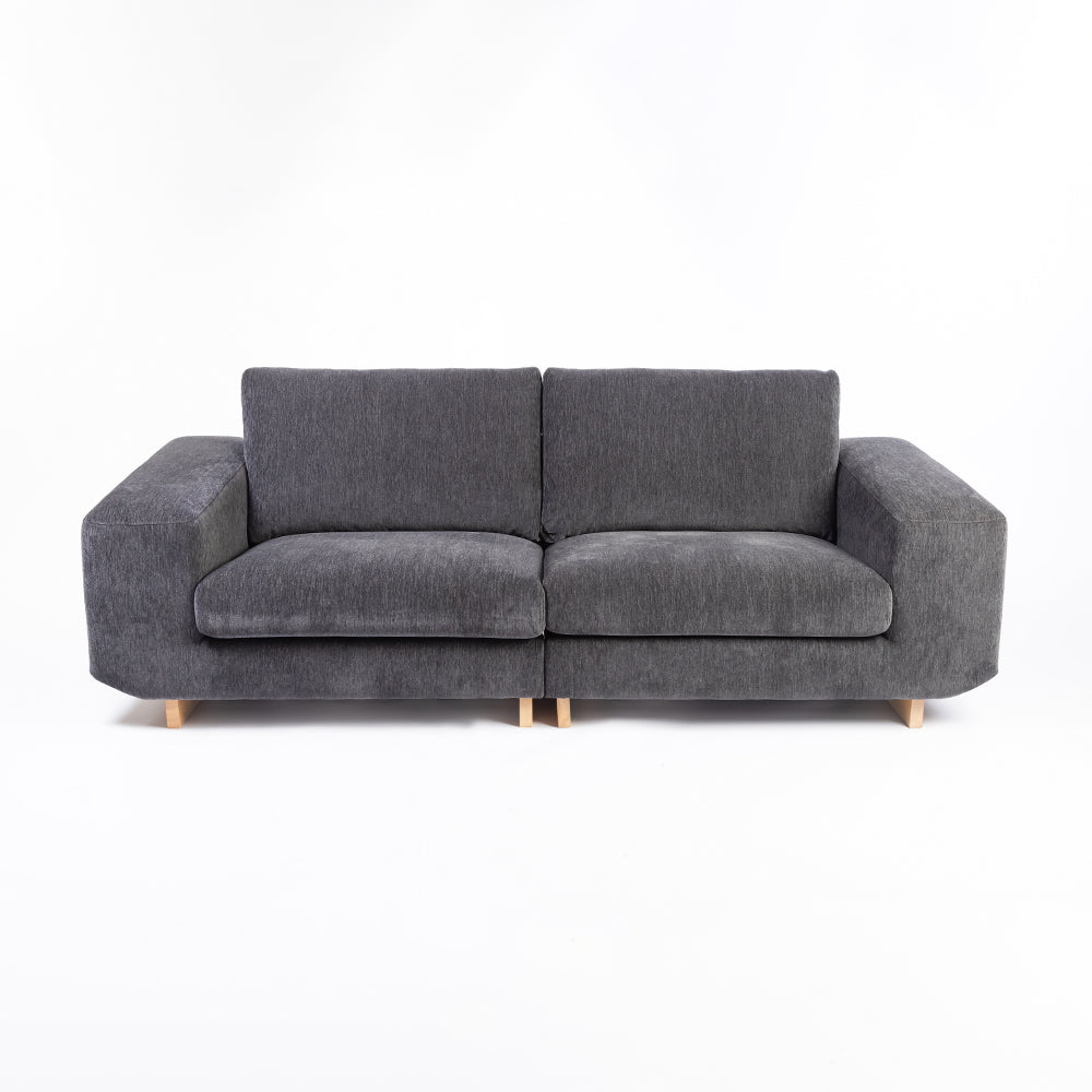 Velvet Kiko 2-Seater Sofa - Charcoal