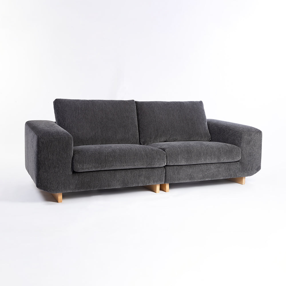 Velvet Kiko 2-Seater Sofa - Charcoal