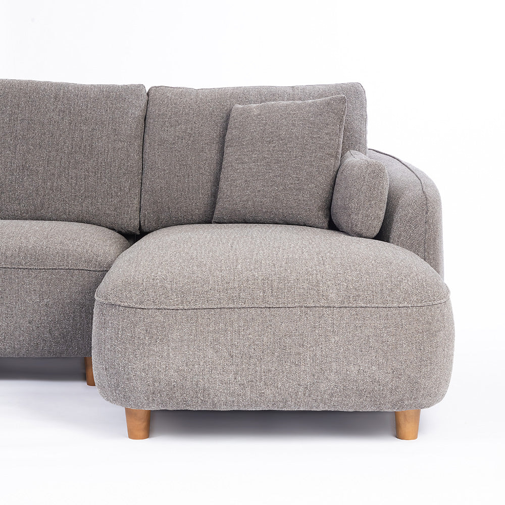 Chenille Cantil 6-Seater Sofa - Ash