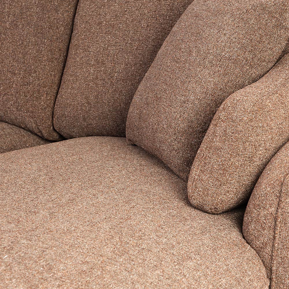 Chenille Cantil 6-Seater Sofa - Berry