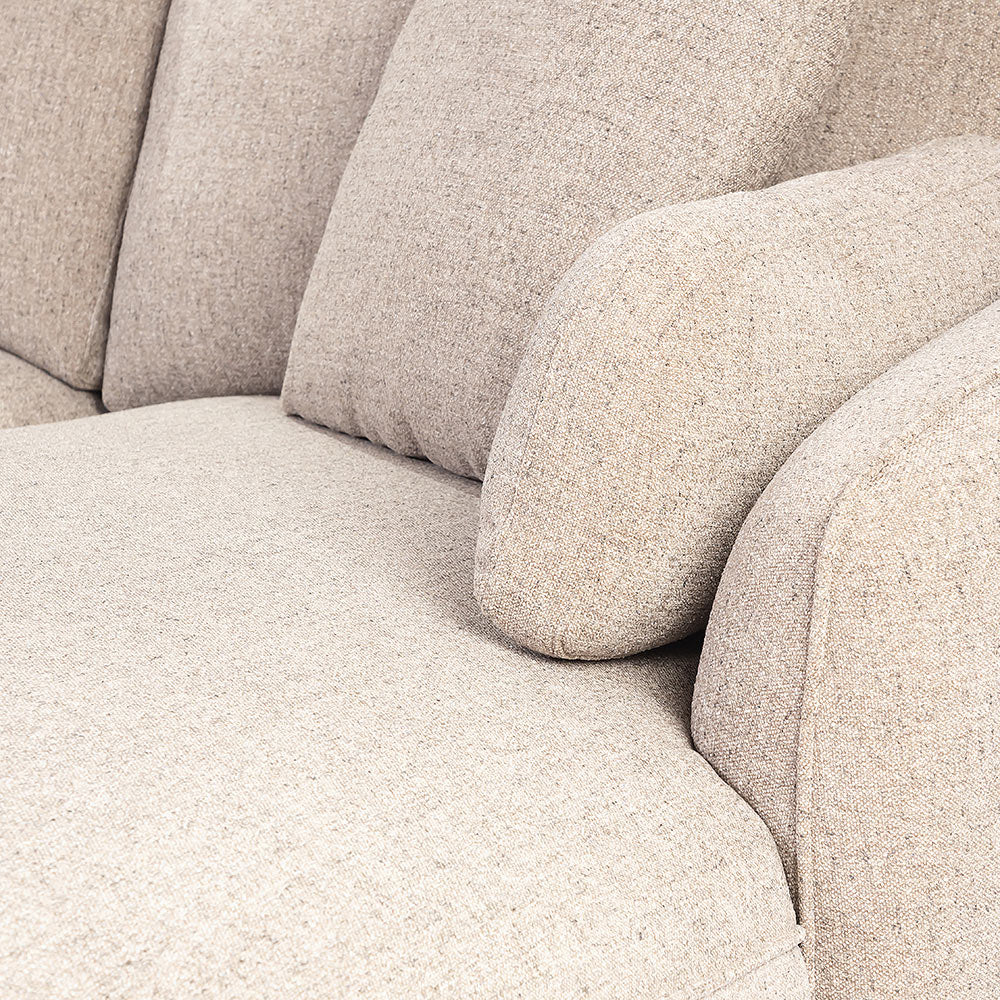 Chenille Cantil 6-Seater Sofa - Stone