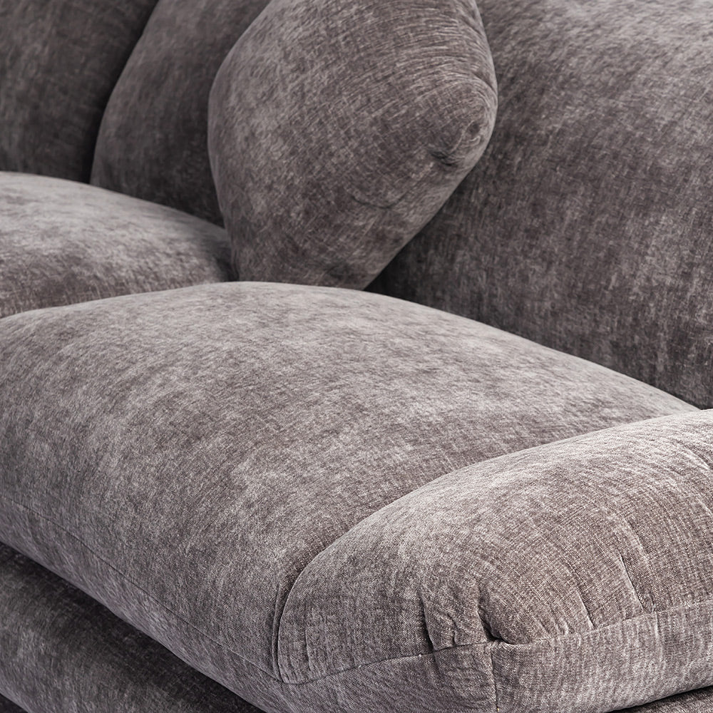 Velvet Gianco 5-Seater Sofa - Licorice