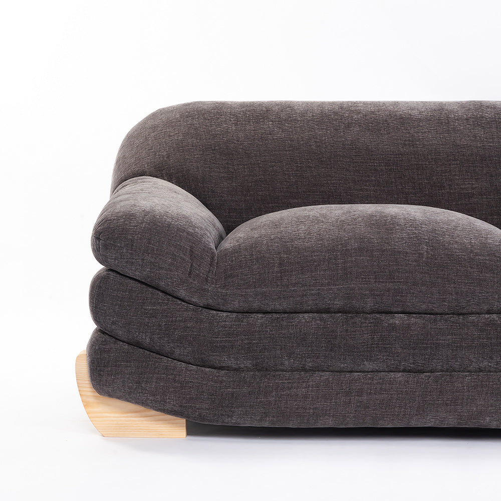 Velvet Gianco 5-Seater Sofa - Licorice