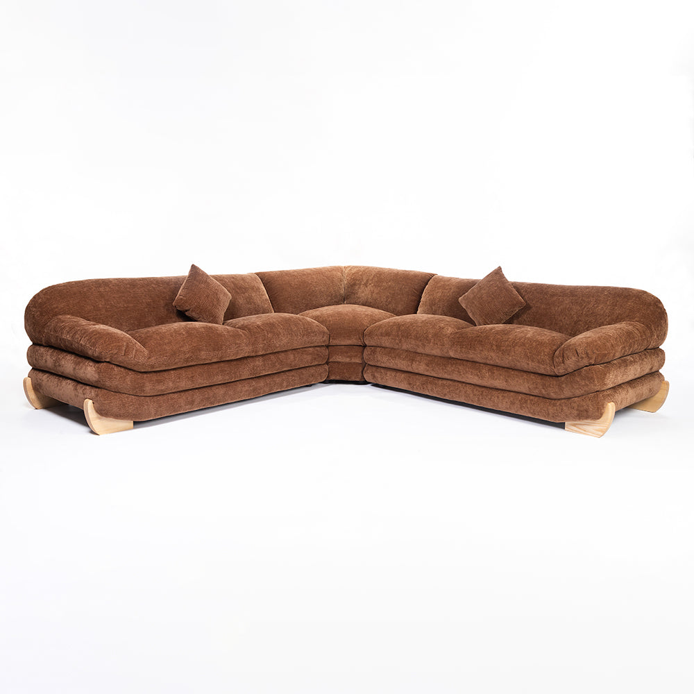 Velvet Gianco 5-Seater Sofa - Tan