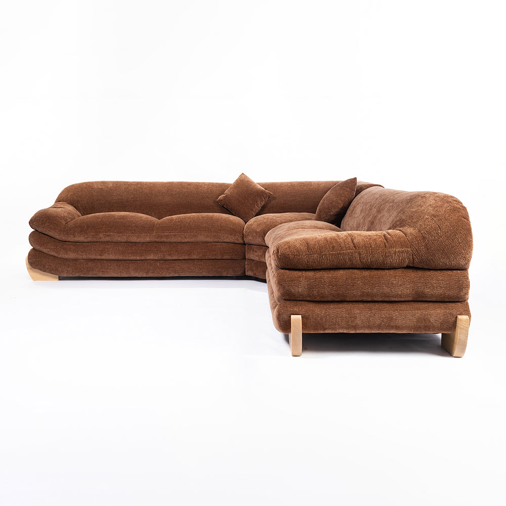 Velvet Gianco 5-Seater Sofa - Tan