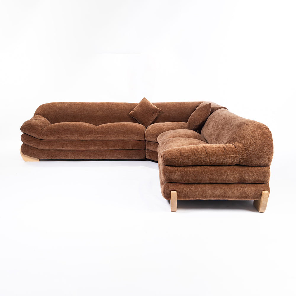 Velvet Gianco 5-Seater Sofa - Tan