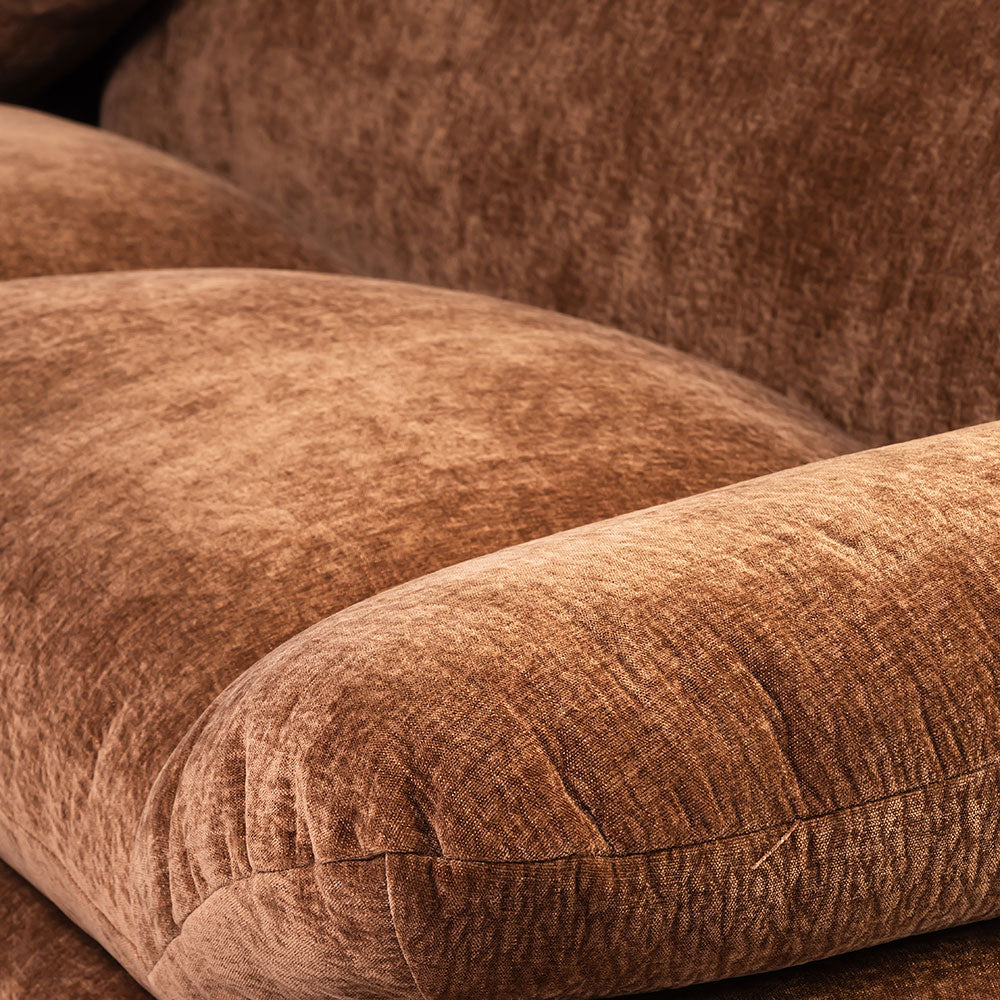 Velvet Gianco 5-Seater Sofa - Tan
