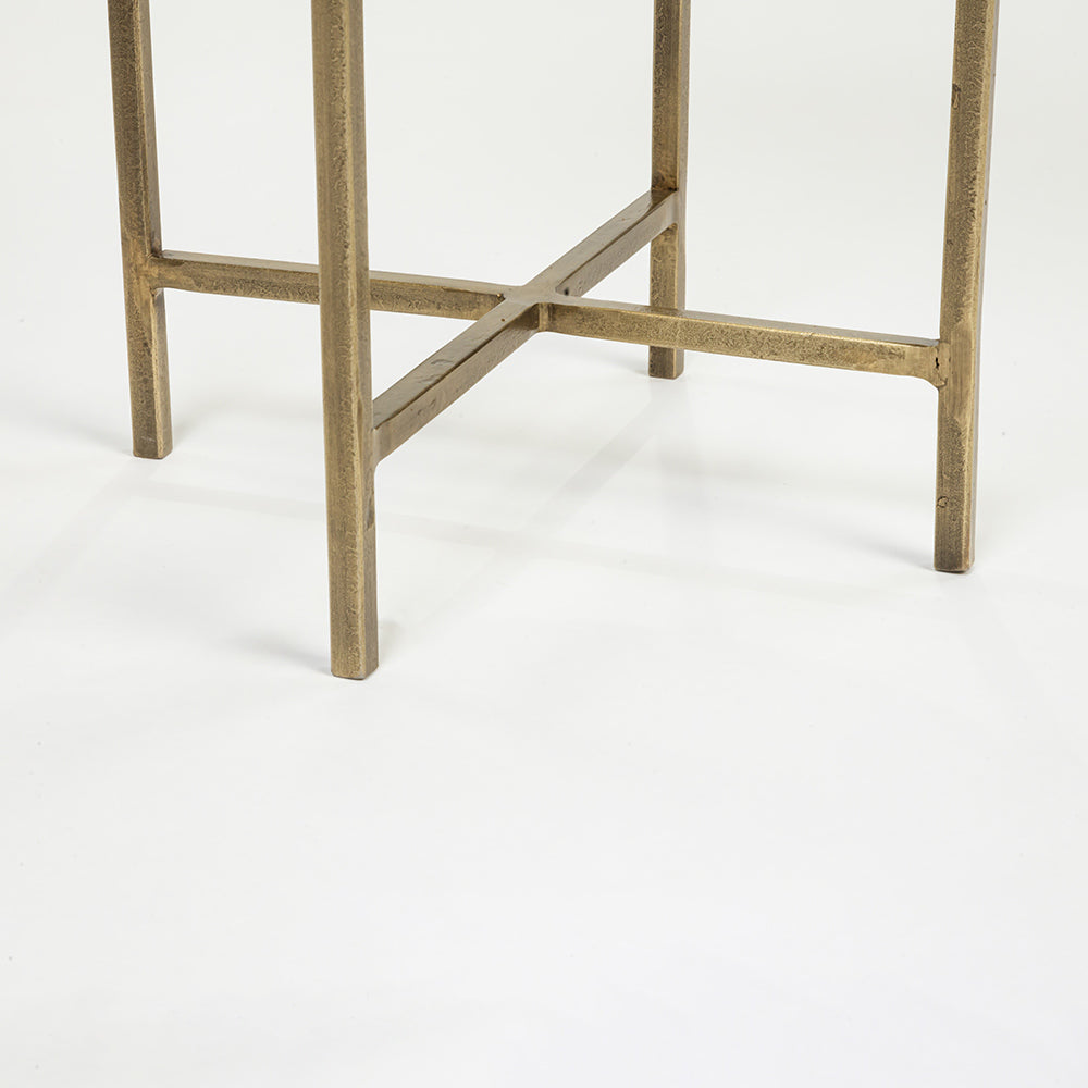 Munir Marble Accent Table with Iron