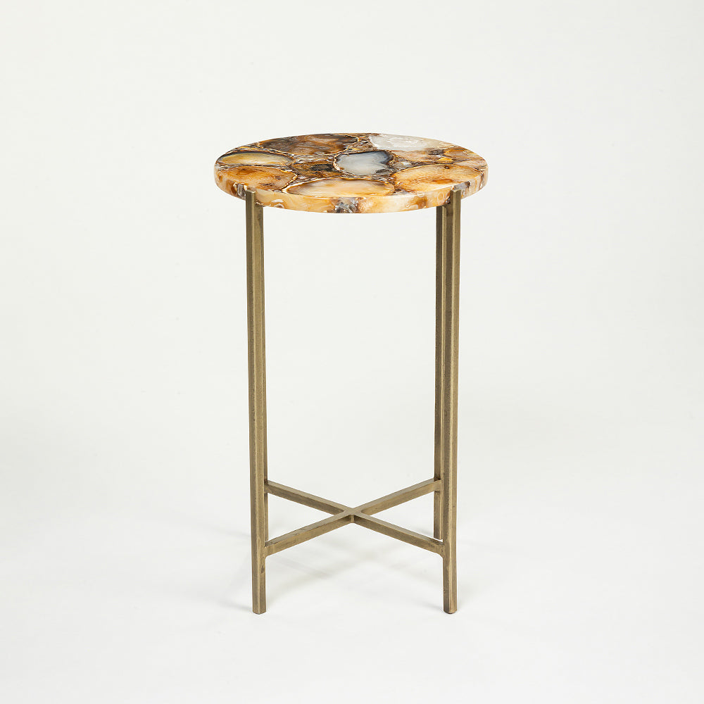 Munir Marble Accent Table with Iron