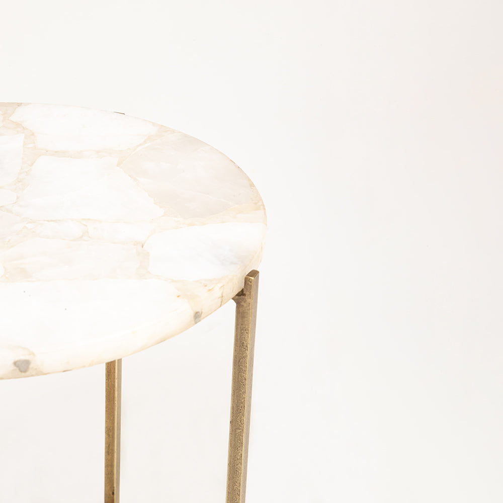 Jenedo Marble Accent Table with Iron