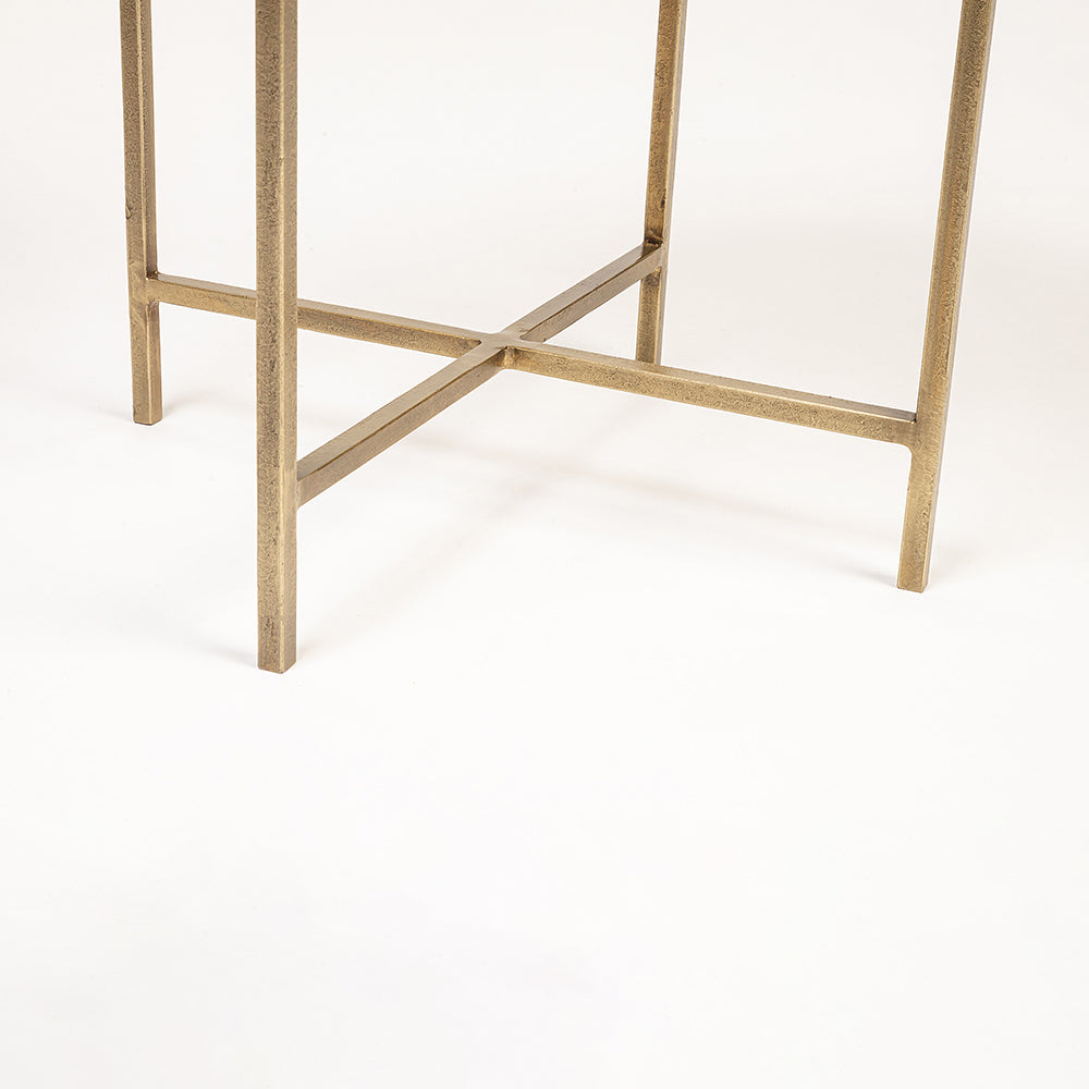 Jenedo Marble Accent Table with Iron