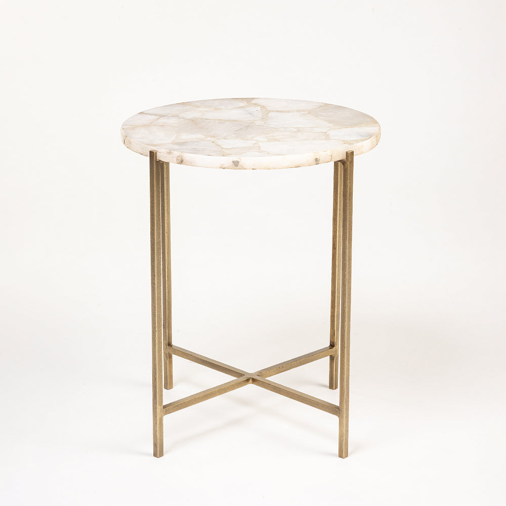 Jenedo Marble Accent Table with Iron