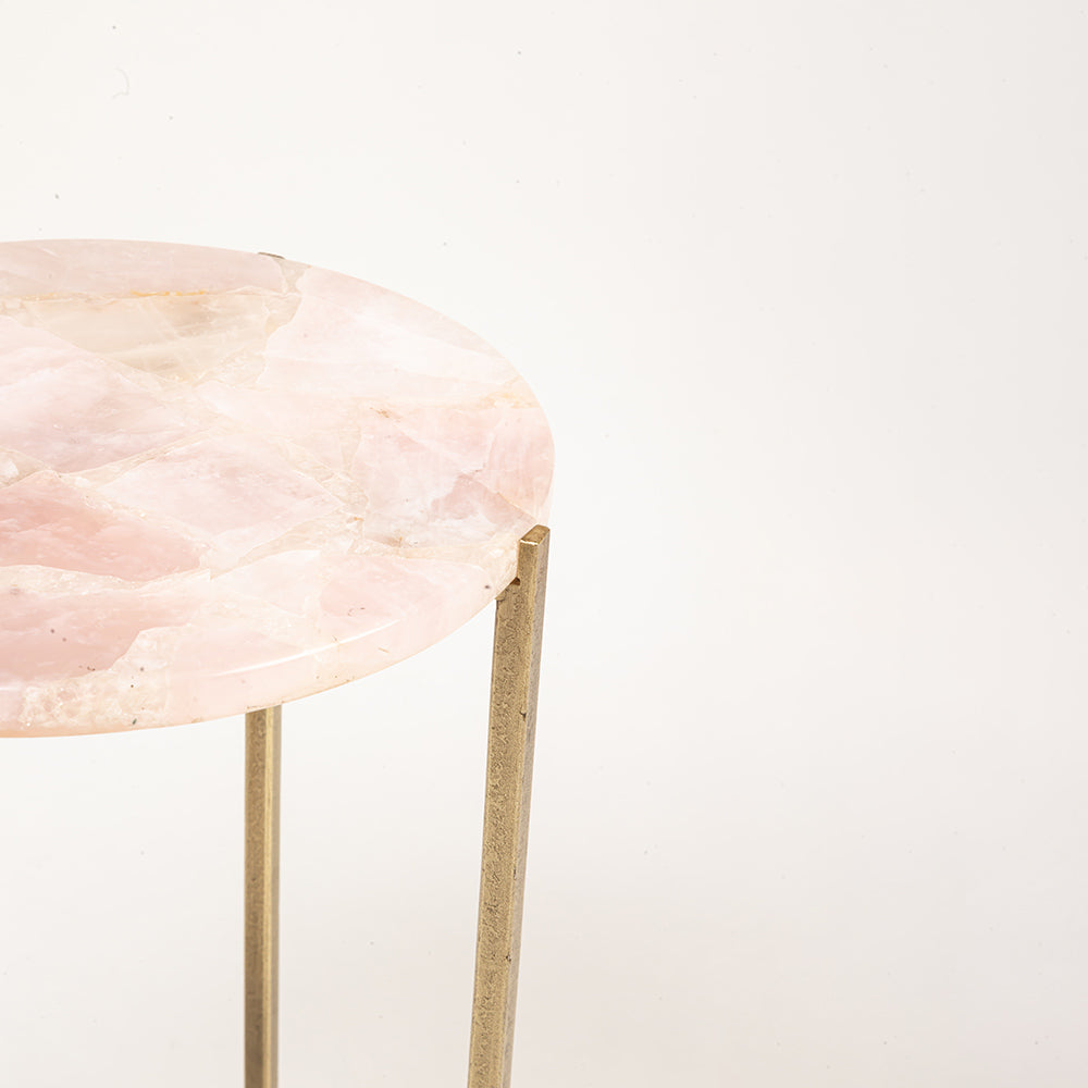 Savera Marble Accent Table with Iron