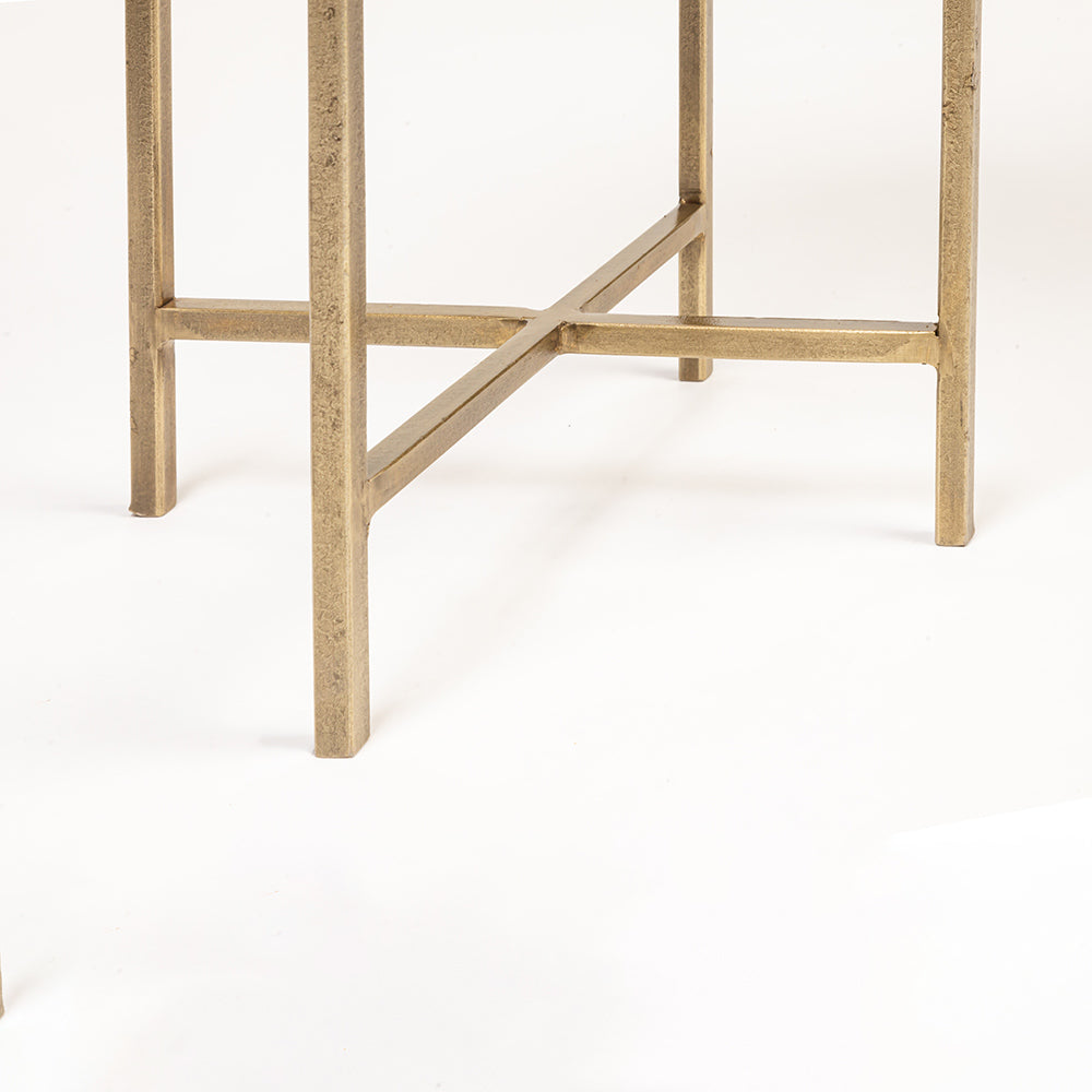 Savera Marble Accent Table with Iron