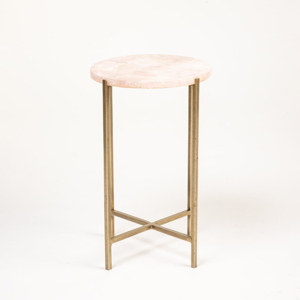 Savera Marble Accent Table with Iron