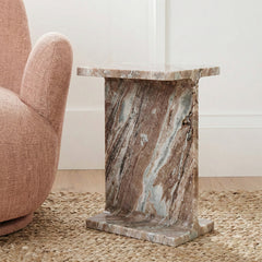 Sawar Marble Honey Accent Table