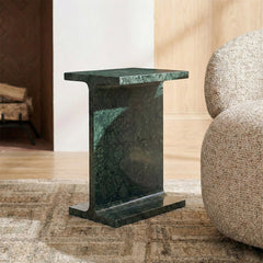 Green Marble Naarly Accent Table