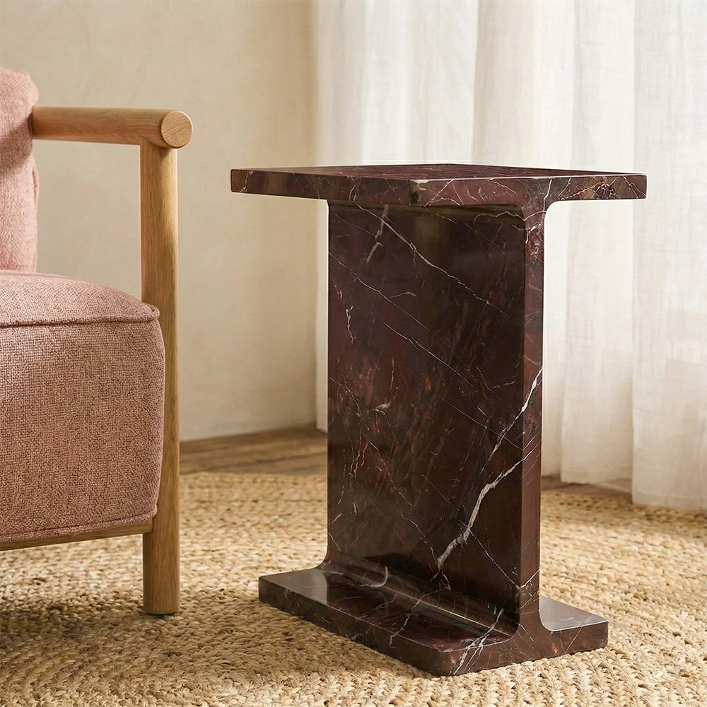 Honey Accent Table - Red Jasper Marble