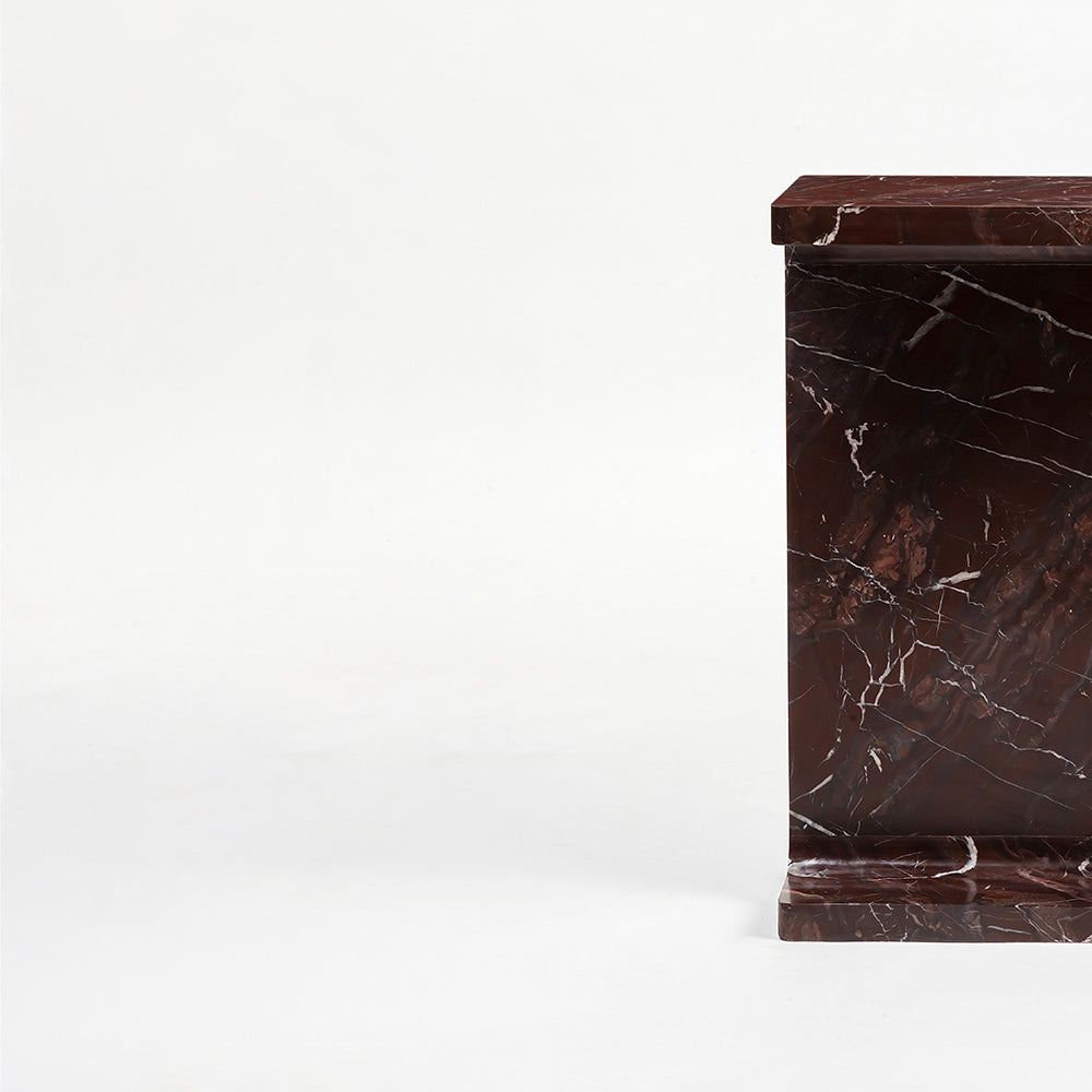 Honey Accent Table - Red Jasper Marble