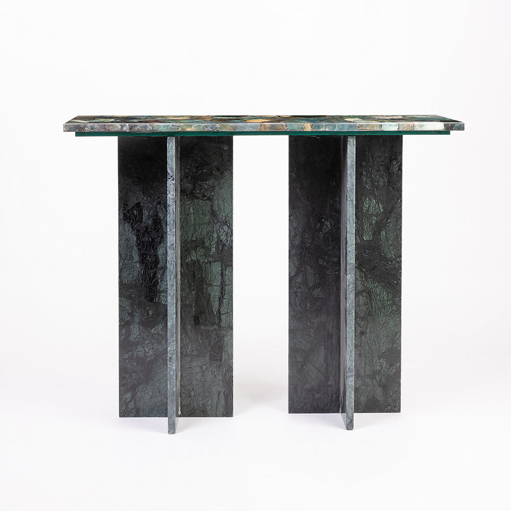 Verona Green Marble Console Table