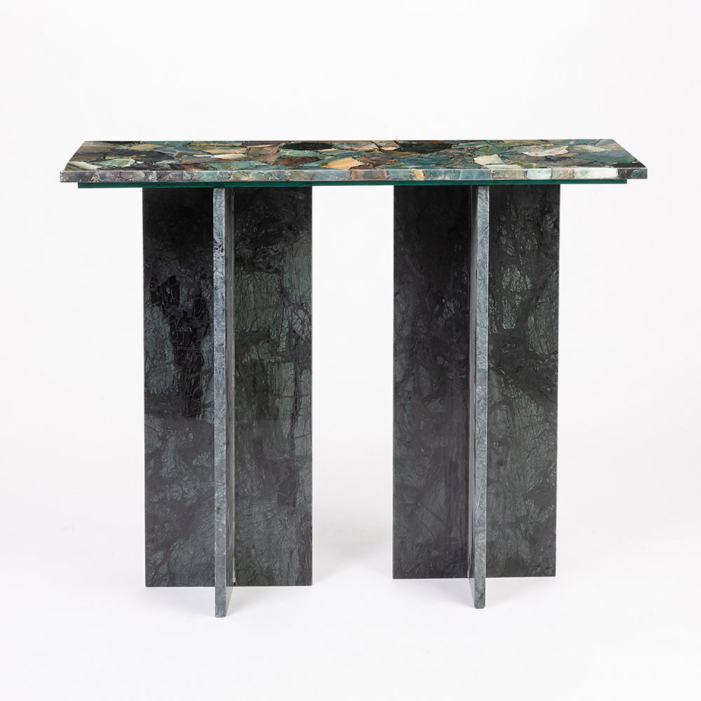 Verona Green Marble Console Table