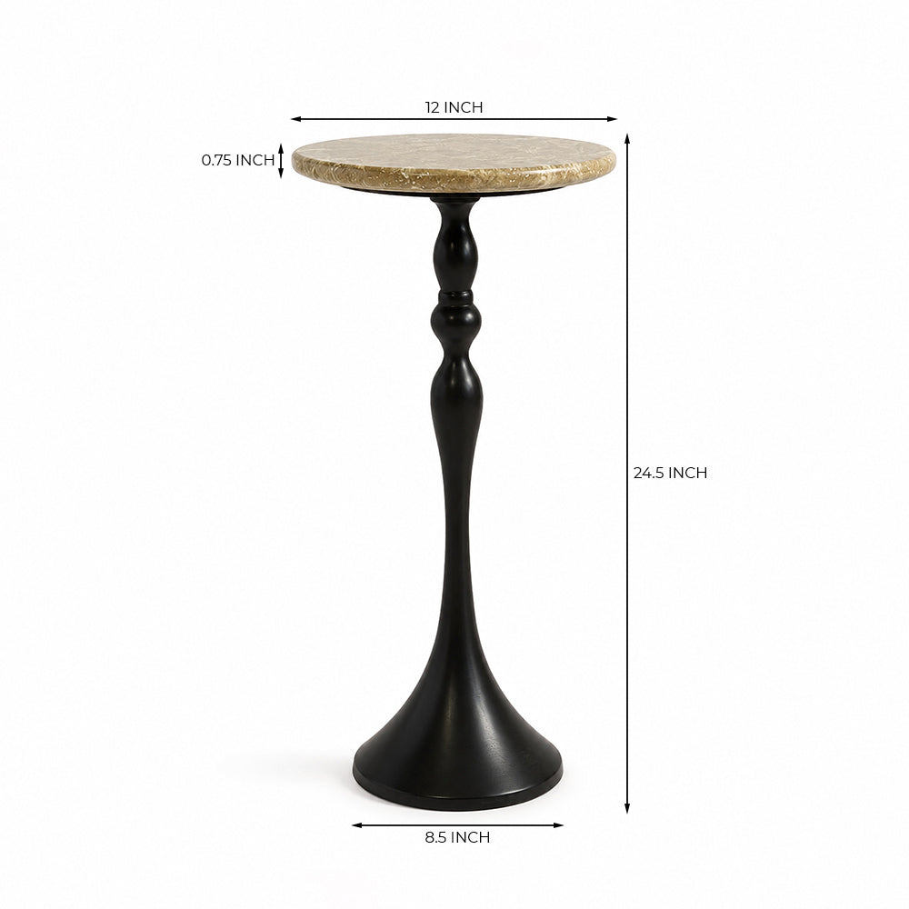 Doja Marble Accent Table with Metal