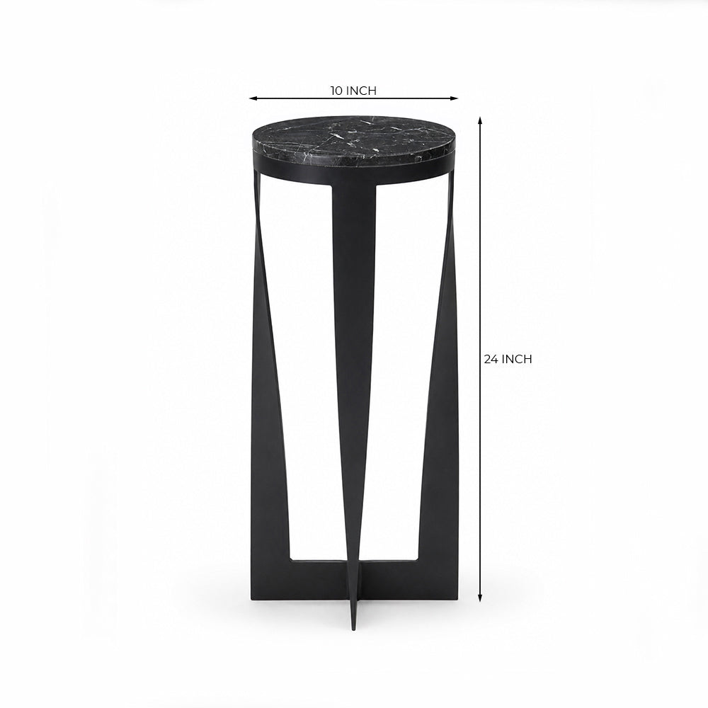 Lana Marble Side Table with Metal