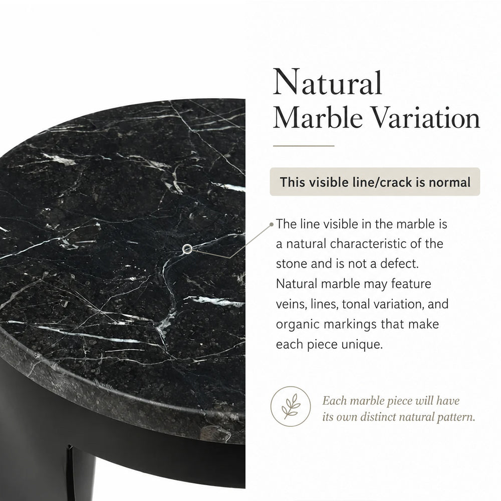 Lana Marble Side Table with Metal