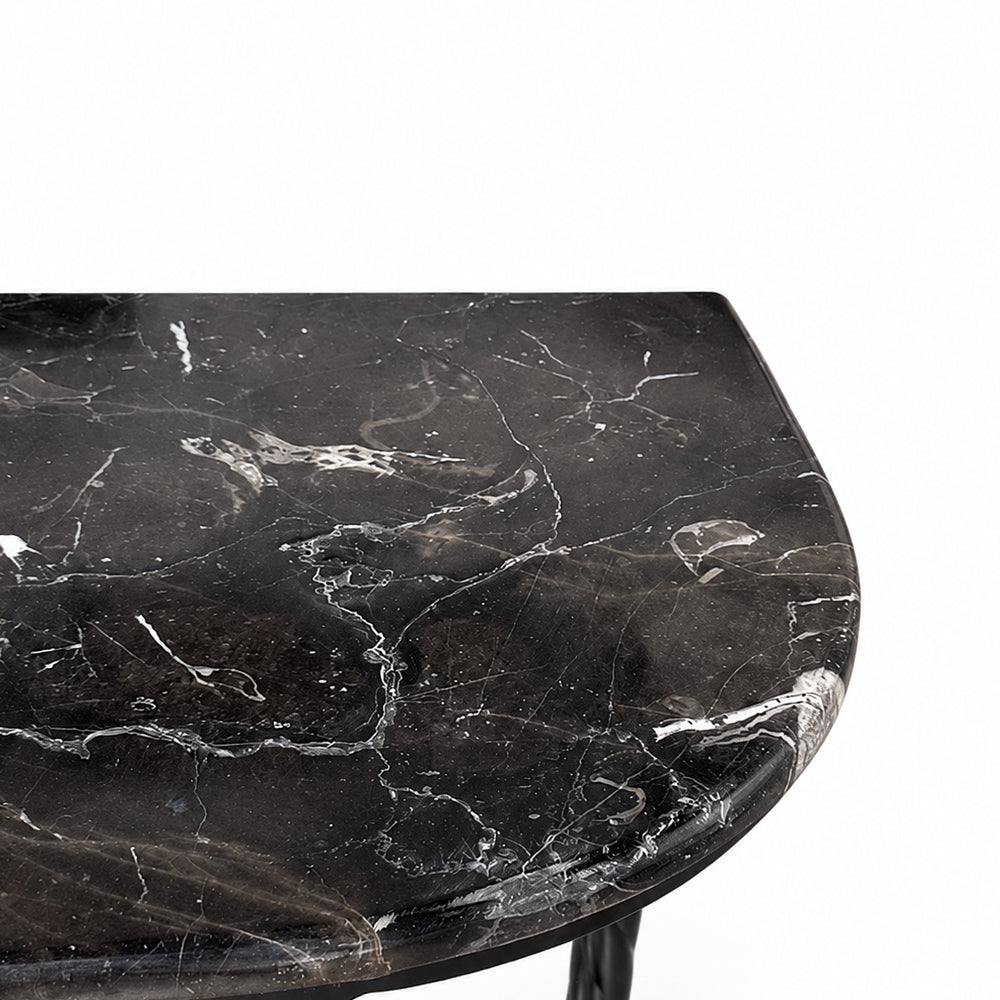 Mitski 2-Tier Marble Console Table with Metal
