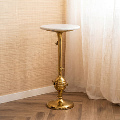 Odie Honey Bee Marble Side Table with Metal
