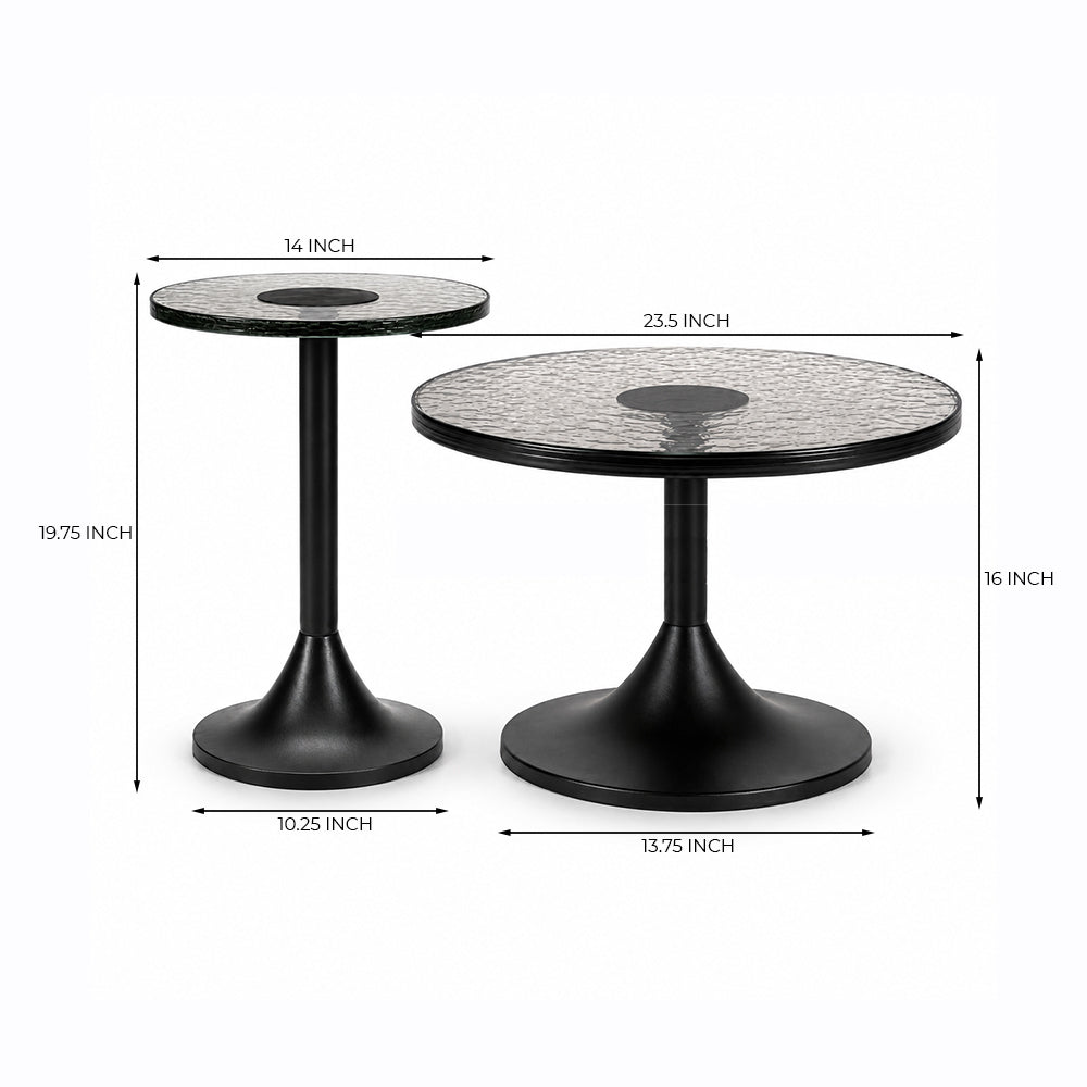 Yemi Aluminum Coffee Table Set of 2