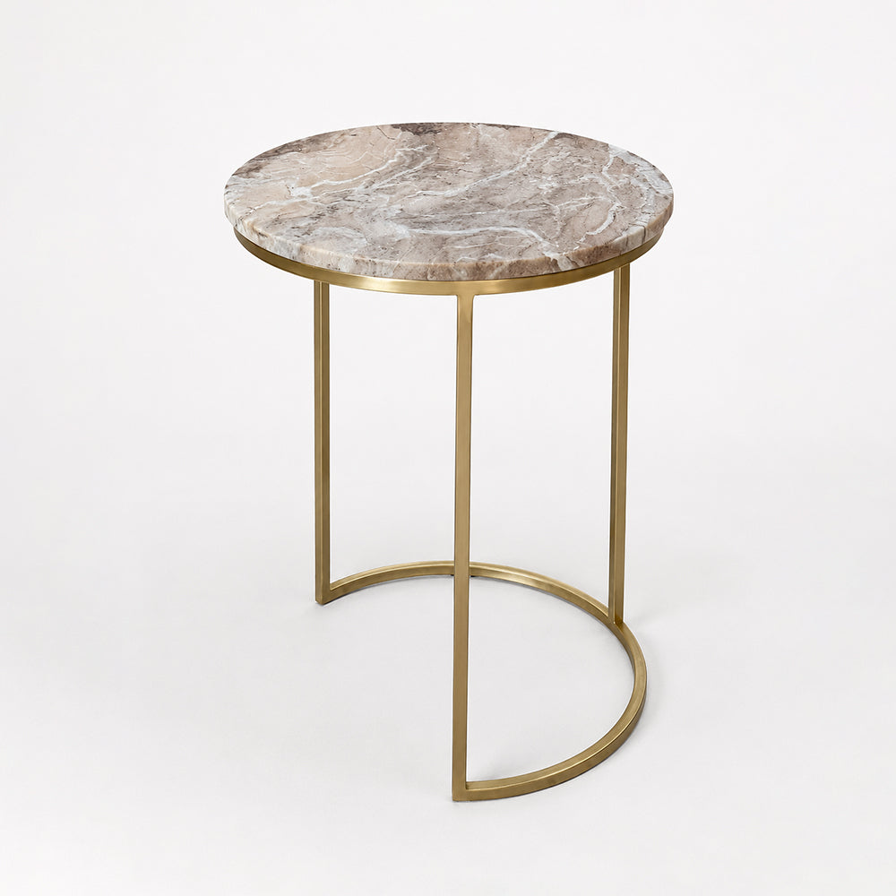 Kali Metal Side Table with Marble Set of 2