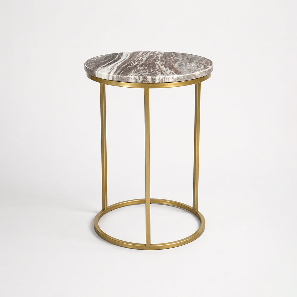 Kali Metal Side Table with Marble Set of 2