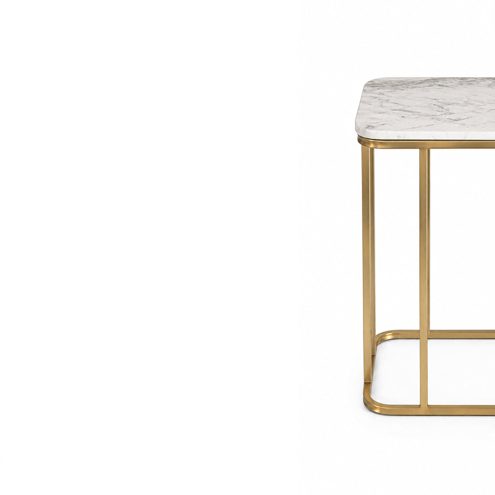 Lyra Metal Side Table with Marble
