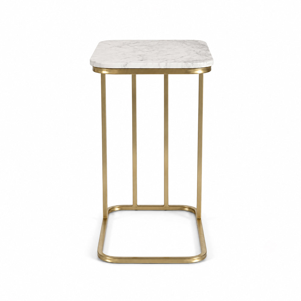 Lyra Metal Side Table with Marble