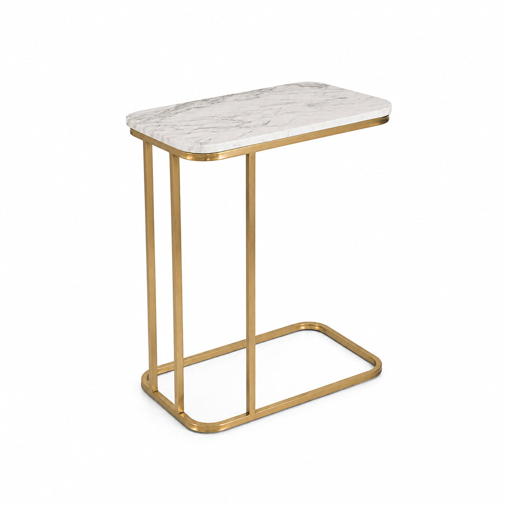 Lyra Metal Side Table with Marble