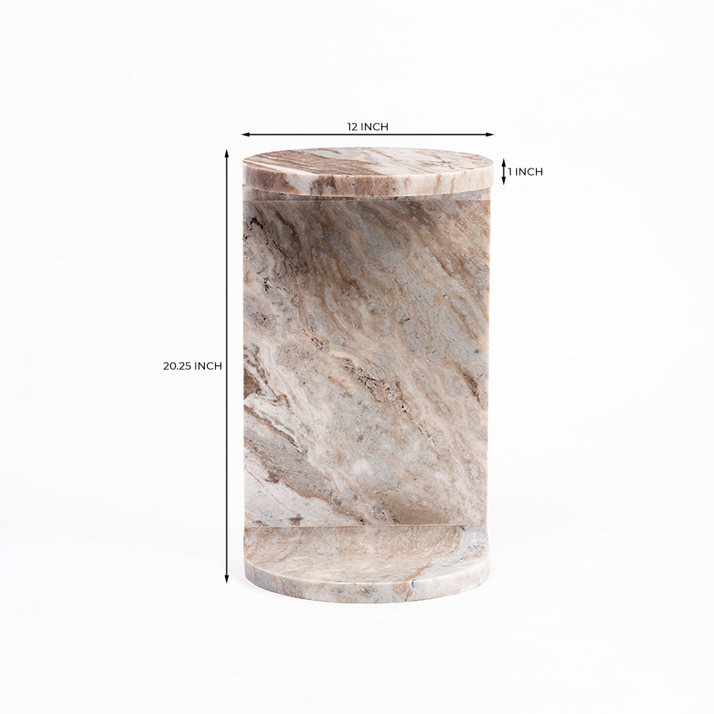 Vager Accent Table - Sawar Marble