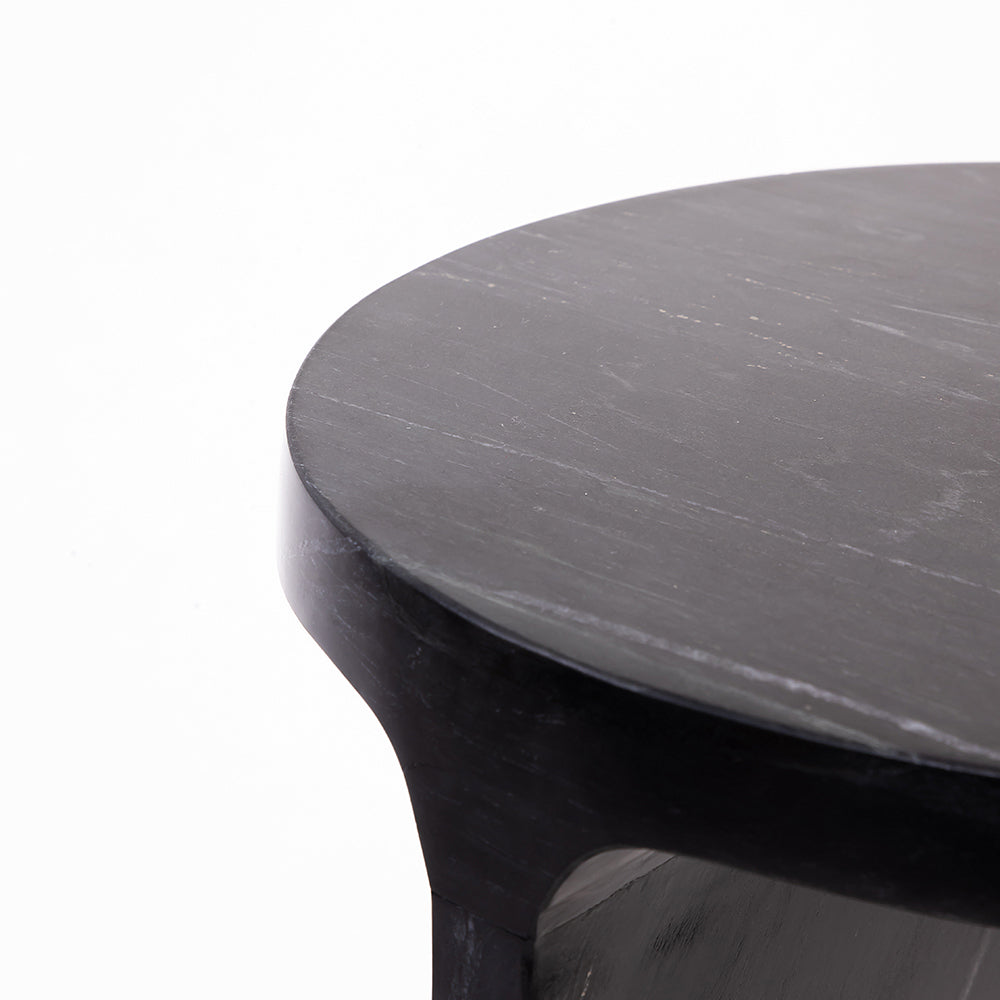 Gergz Black Marble Accent Table