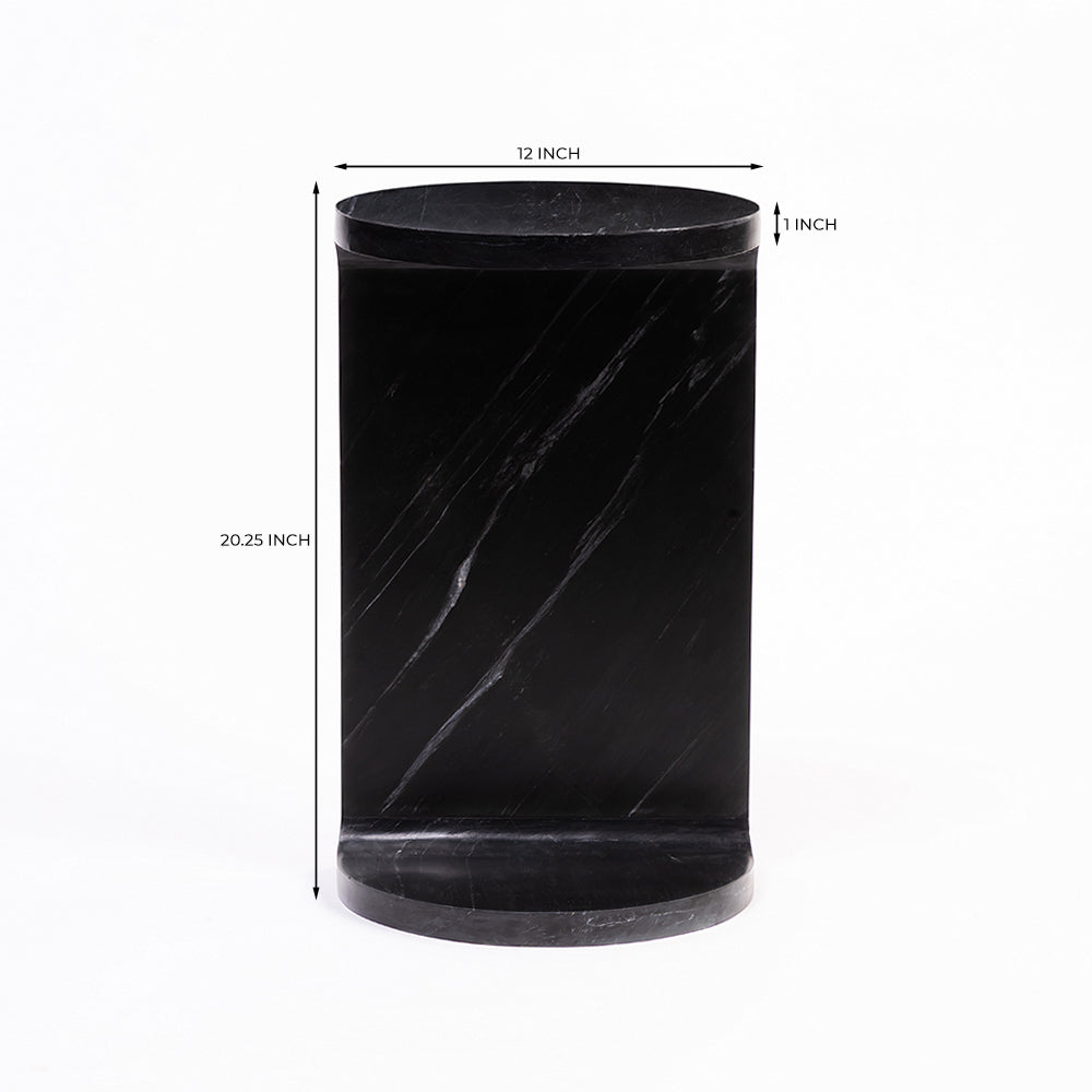Vager Accent Table - Black Marble