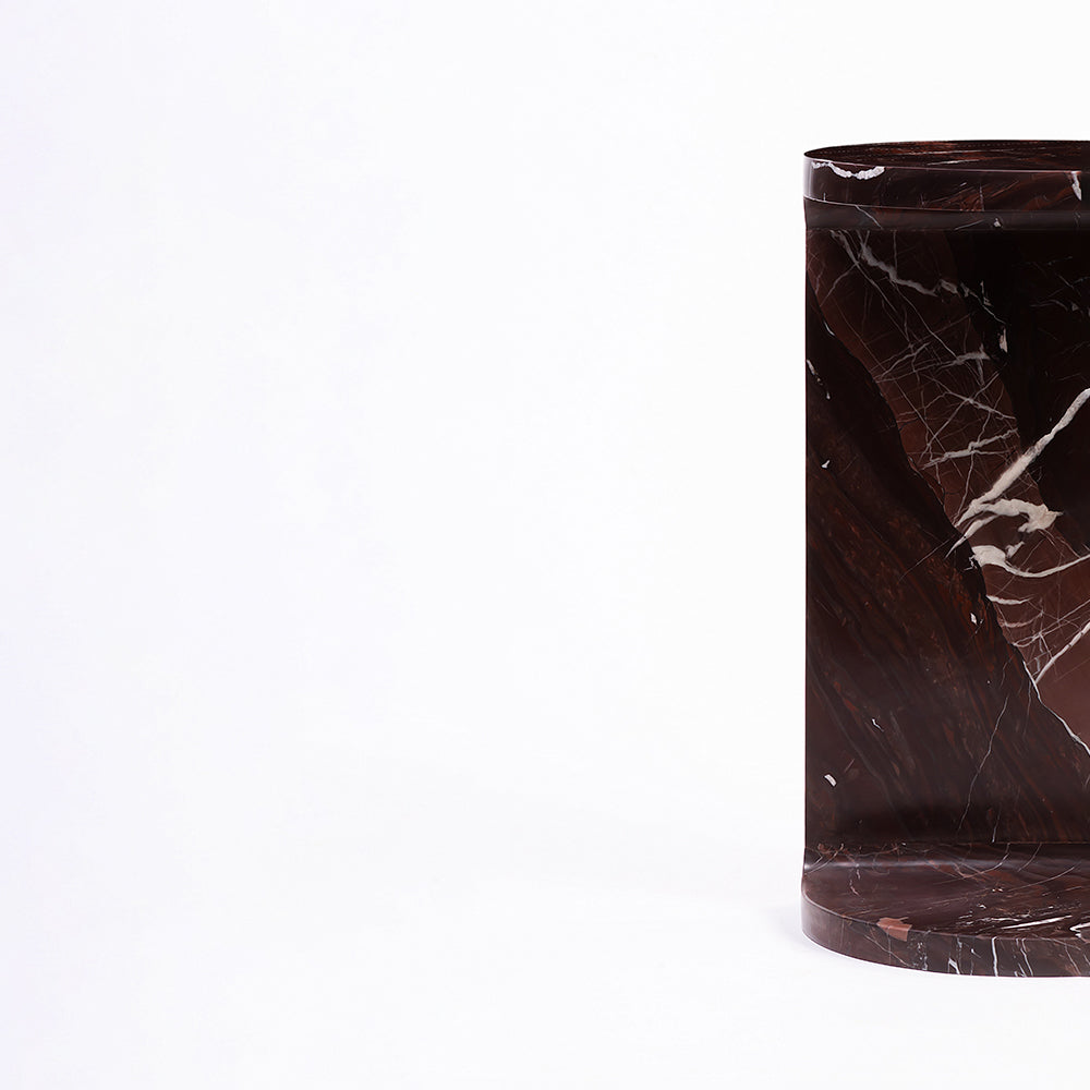 Vager Accent Table - Red Jasper Marble