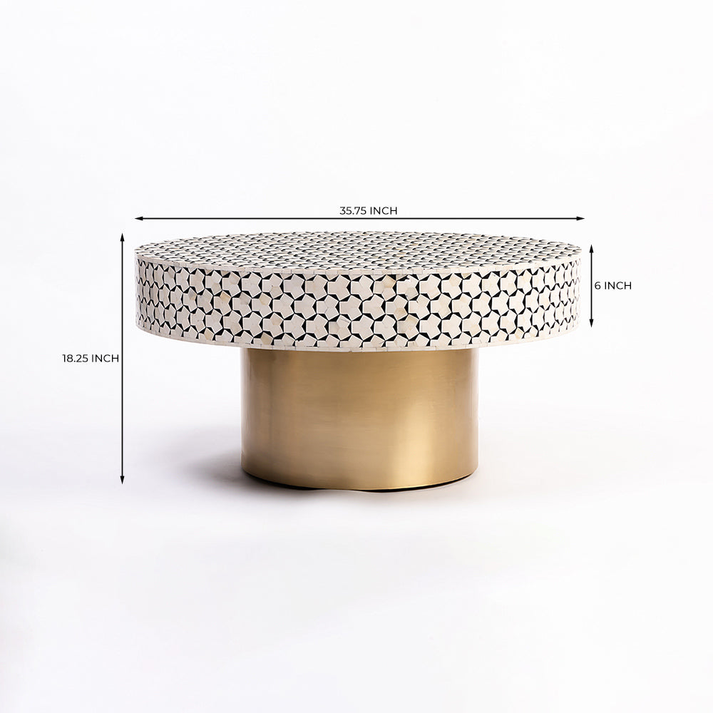 Jeer Bone Inlay Round Coffee Table