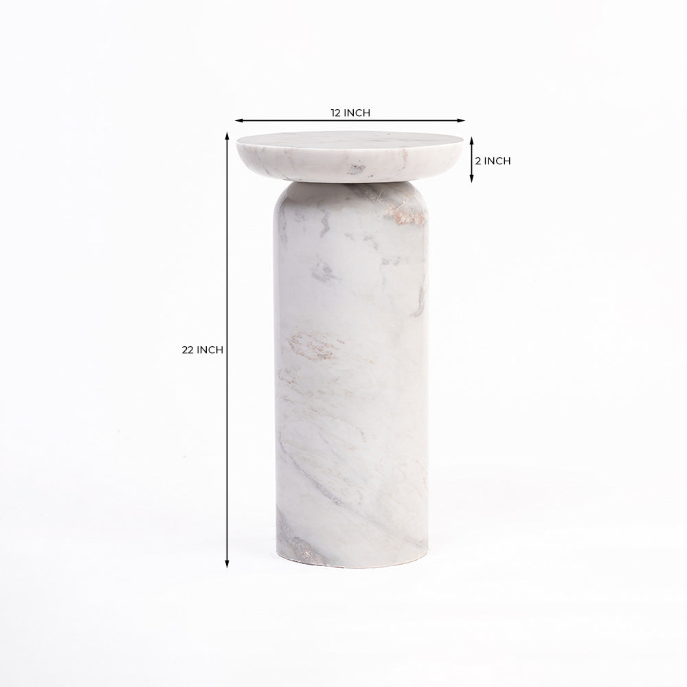 Dekkar Accent Table - White Marble